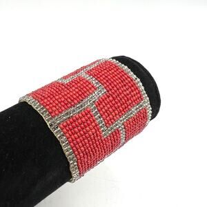 Jessica Simpson Geometric Bead Cuff Bracelet